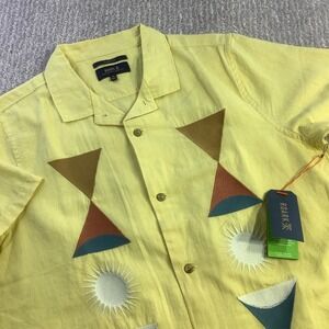 Roark Gonzo SS Woven Shirt Mens Sunbeam Yellow Linen Blend Size M NWT